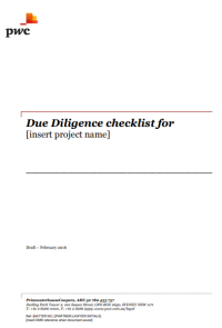 Image of Due Diligence checklist for….