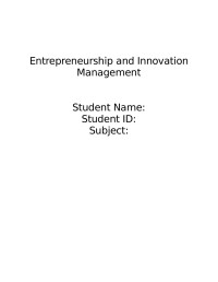 Image of Entrepreneurship and Innovation Management
