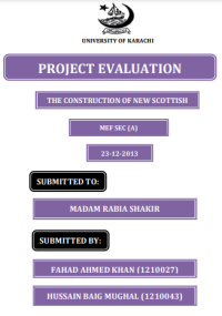 Image of PROJECT EVALUATION: THE CONSTRUCTION OF NEW SCOTTISH