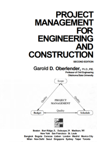 Image of PROJECT MANAGEMENT FOR ENGINEERING AND CONSTRUCTION